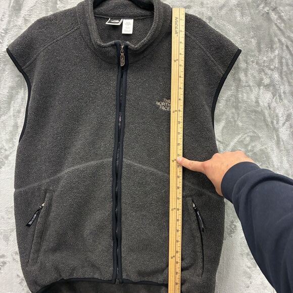 Vintage North Face Fleece Vest Mens L Gray Polartec Full Zip Outdoors USA 90s - Picture 3 of 5